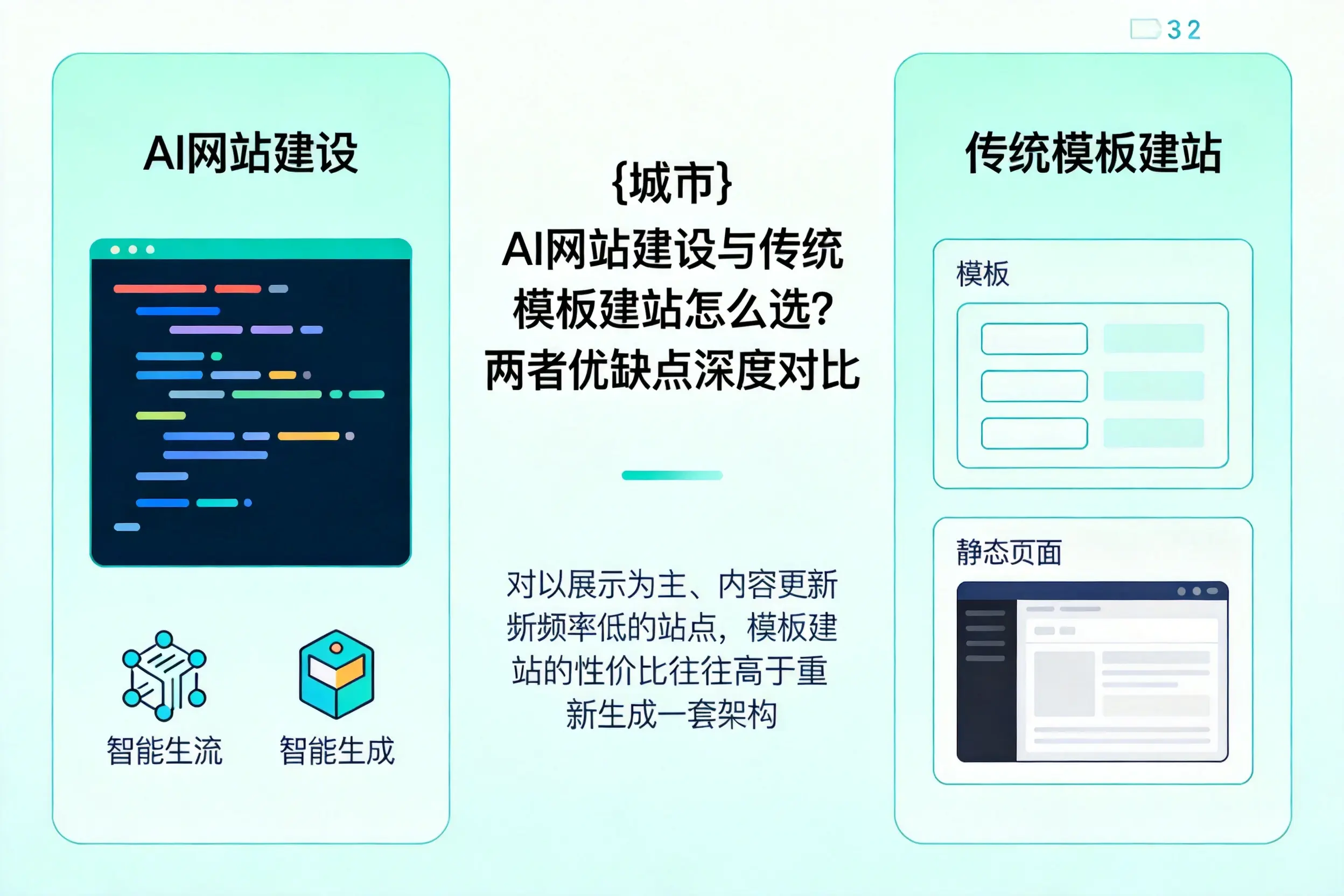 淮北AI网站建设与传统模板建站怎么选？两者优缺点深度对比