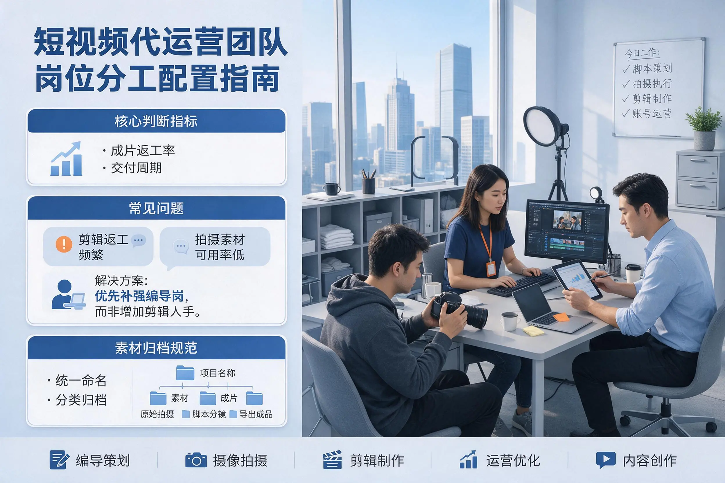 短视频代运营团队如何配置?淮北企业岗位分工科普说明
