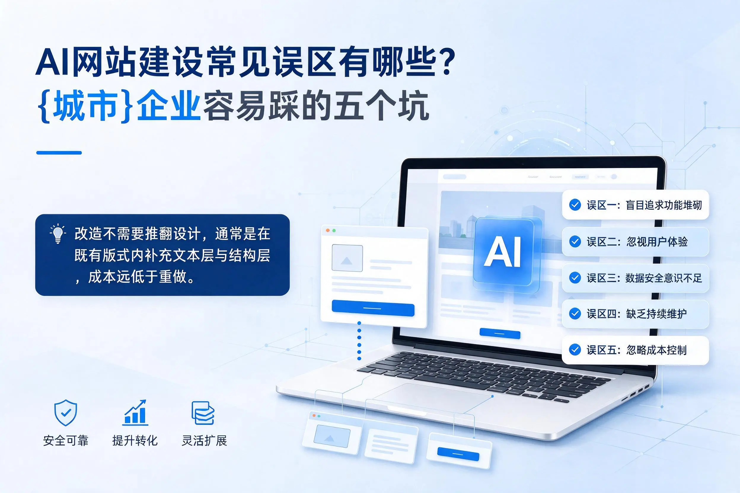 AI网站建设常见误区有哪些?淮北企业容易踩的五个坑