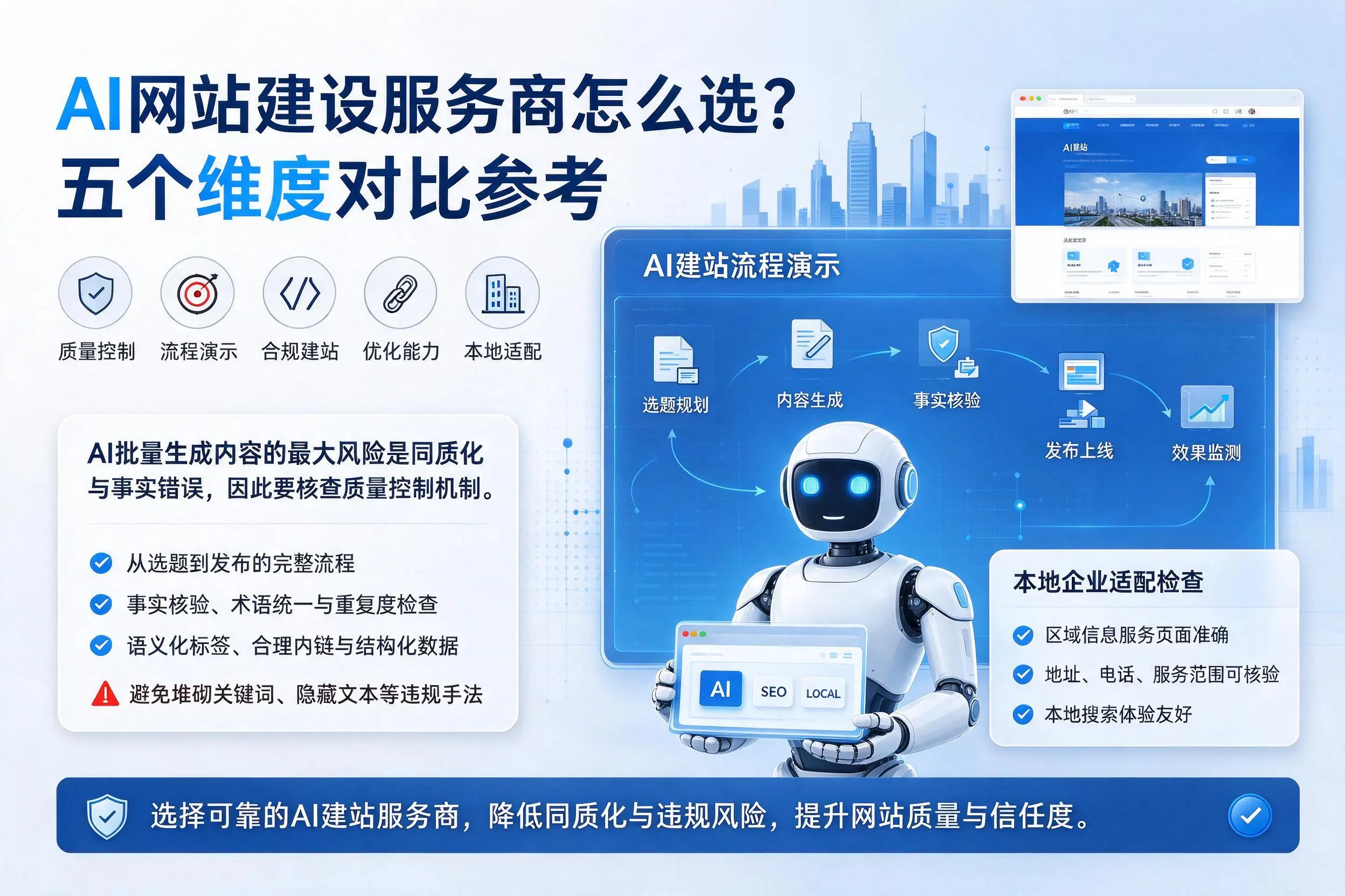 淮北AI网站建设服务商怎么选？五个维度对比参考