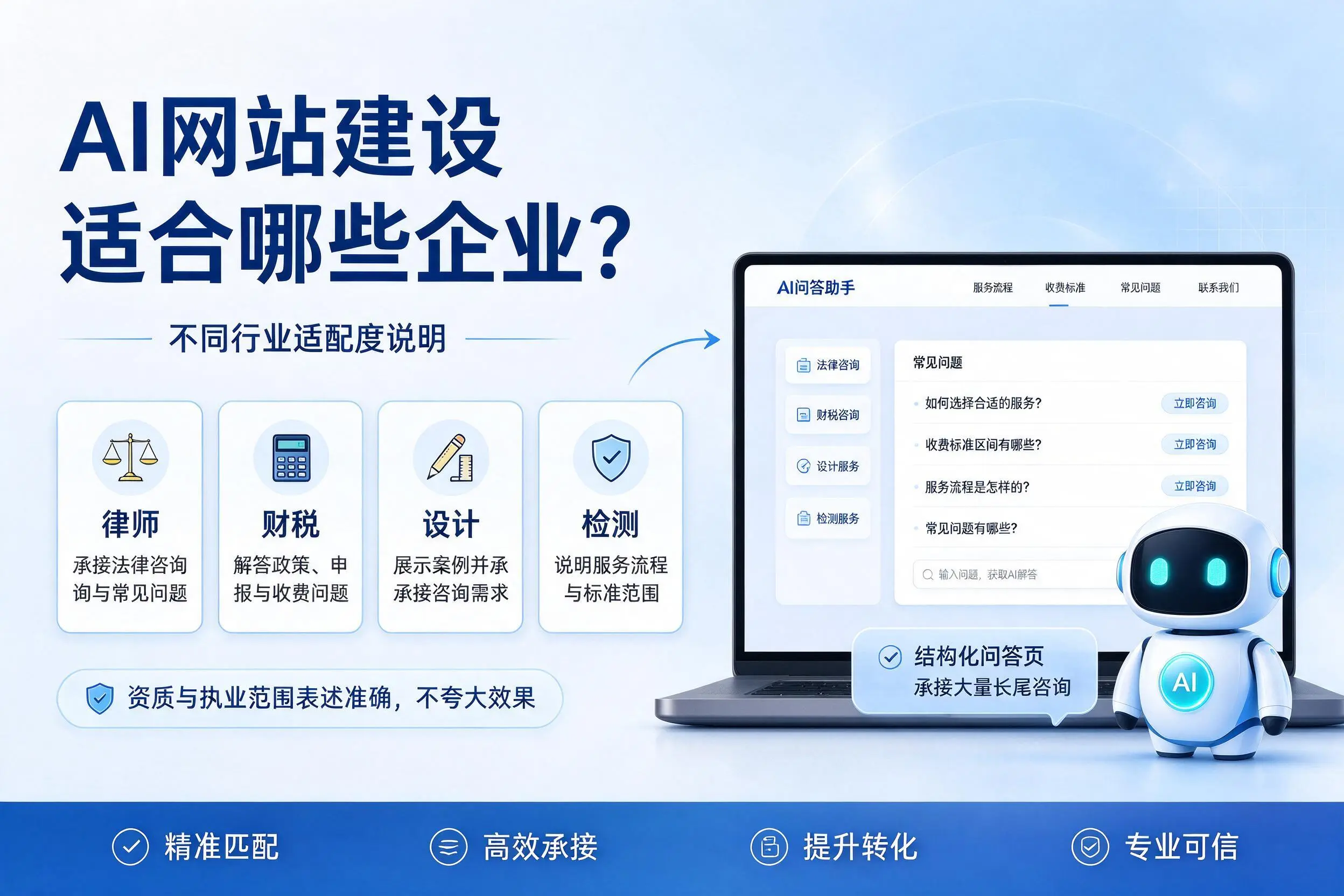 AI网站建设适合哪些企业?淮北不同行业适配度说明